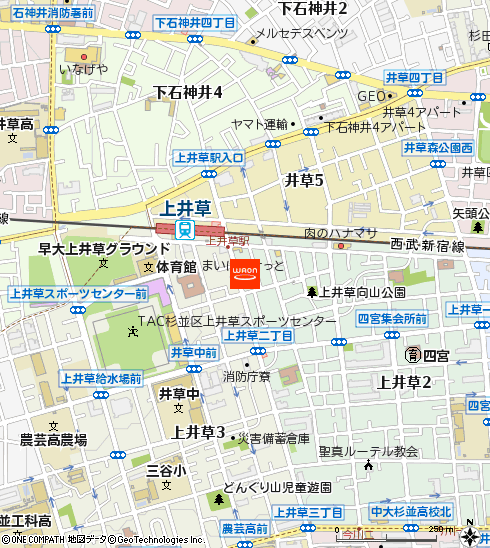まいばすけっと上井草駅南店付近の地図